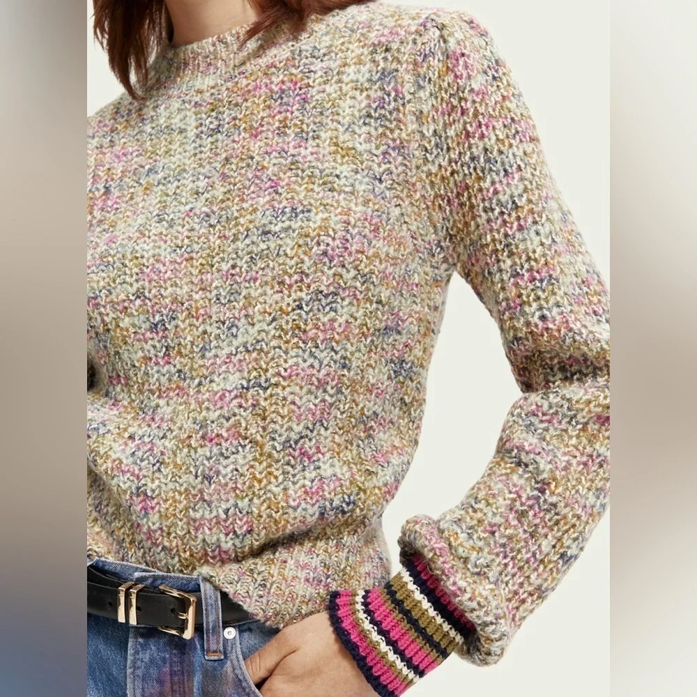 NWOT Scotch & Soda Crewneck sweater with striped cuffs